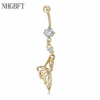 HotNHGBFT Mermaid Shape Crystal Navel Belly Button Ring For Womens Body Piercing Jewelry Accessories