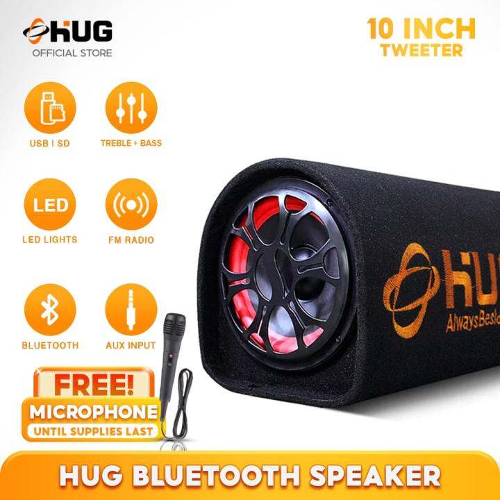 HUG SP 10" Car Audio Bluetooth Speaker with FREE MIC (w USB PORT, AUX