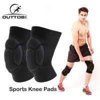 Outtobe 2pcs Knee Pads Sponge Sports Knee Pads Brace Thickened Knee Protector High Elastic Knee Guard Safety Bandage Knee Pads for Basketball Volleyba