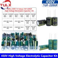 104Pcs/Box 14 Values 450V High Voltage Aluminum Electrolytic Capacitor  4.7UF 6.8UF 47UF -100UF 120UF 150UF 220UF Assortment Kit