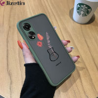 Jizetin เคสโทรศัพท์ OPPO A78 4G ลายดอกไม้สวยๆในขวดมีน้ำค้างแข็งโปร่งใสเคสแข็งกันกระแทกสำหรับเด็กชายเด็กหญิงและผู้ชาย