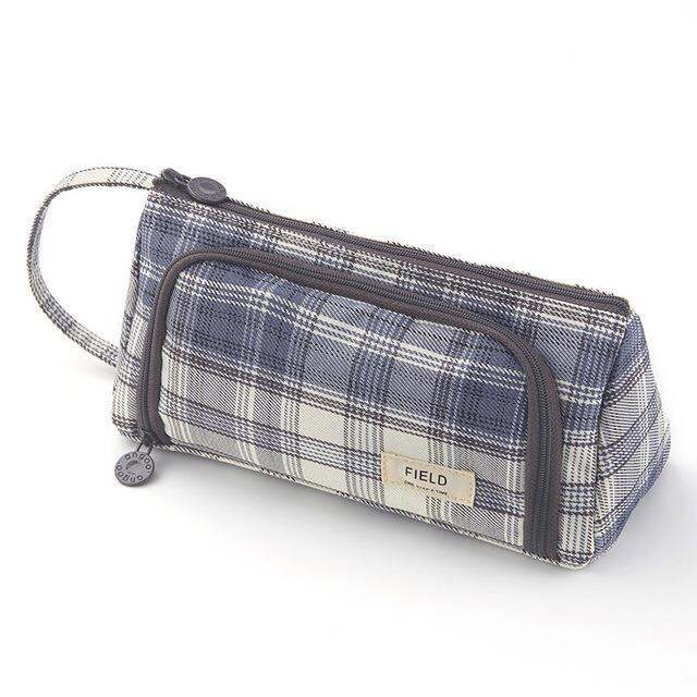 child-stationary-pen-pencil-storage-bag-pen-bag-multi-layer-large-capacity-cosmetic-travel-storage-bag-simple-plaid-pencil-case