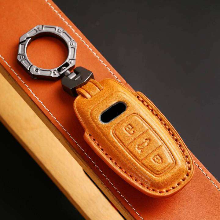 luxury-real-leather-car-key-case-cover-fob-holder-for-audi-a6-a4l-a5-a7-a8l-q7-q8-q3-a3-keyring-pouch-shell-keychain-protector