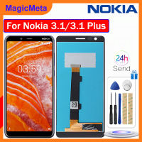 จอ LCD แบบดั้งเดิม MagicMeta สำหรับ Nokia 3.1อะไหล่สำหรับโนเกียชิ้นส่วนจอสัมผัสแอลซีดีของเครื่องแปลงดิจิทัล3.1หน้าจอแสดงผล