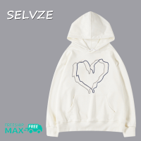 SELVZE เสื้อสเวตเตอร์มีฮู้ดขนาดใหญ่พิเศษสำหรับคู่รักแฟชั่นแนวเกาหลีฤดูใบไม้ร่วง