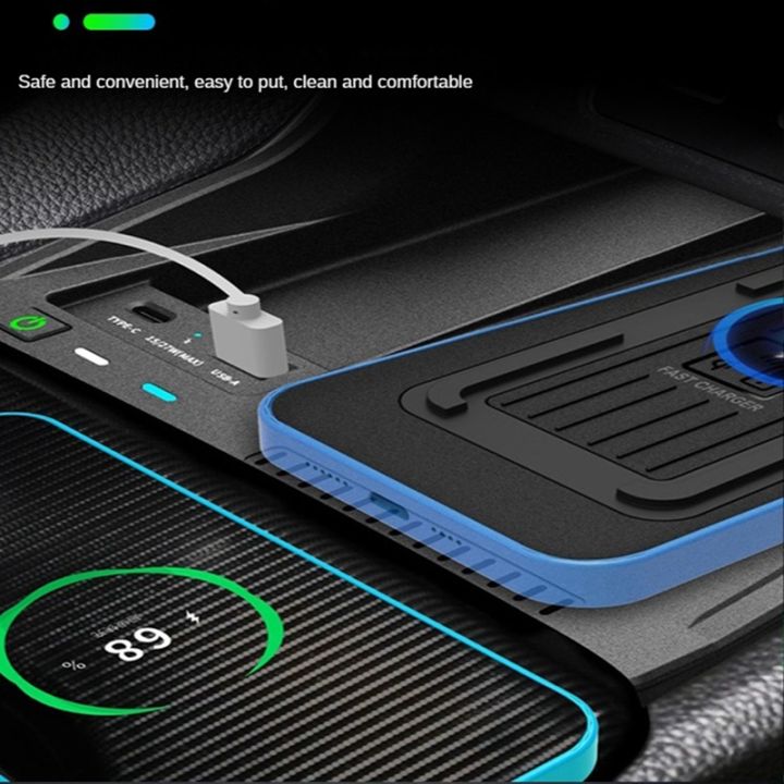 รถสำหรับ-qi-wireless-charger-สำหรับ-honda-civic-2022ศัพท์มือถือ-fast-charging-27w-wire-charging-plate