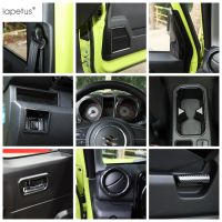 Lapetus Carbon Fiber Interior Refit Kit For Suzuki Jimny 2019 - 2023 Middle Air AC Outlet Vent / Door Stereo Speaker Cover Trim