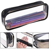 ☇ Transparent PVC Pencil Bag Exam Pencil Case Waterproof Zippered Pouch Bags Stationery Storage Pencil Cases