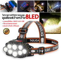 ไฟฉายคาดหัว 8 LED ขนาดเล็ก ไฟฉายติดศรีษะ หัวไฟ กรีดยาง ส่องสัตว์ จับกบ จับแมลง หาปลา ตกปลา การเกษตร ติดจักรยาน