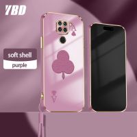 เคสโทรศัพท์ YBD สำหรับ Xiaomi Redmi Note 9 4G ไพ่โป๊กเกอร์มินิมัลลิสต์ขั้นสูงขนาดกรัมเปลือกนิ่มพร้อมฟรีสายคล้องเทรนด์แฟชั่นสไตล์