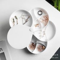 360 ° Rotating Jewelry Storage Boxes and Packaging 4 layer Big Jewelry Organizer Necklace Rack Earring Display Stand Ring Box