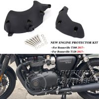 สินค้าใหม่สำหรับ Bonneville แผ่นป้องกันป้องกันเครื่องยนต์ T120สีดำ T100แผ่นเลื่อนอุปกรณ์ป้องกันการตกสำหรับป้องกันการหล่นจากแผ่นกันลื่น Ruxton R/ 1200