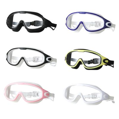 Flat Light Swimming Goggles Anti-fog Snorkeling Diving Swim Eyewear Plating Big Frame Glasses Adult Men Women for Water Sports