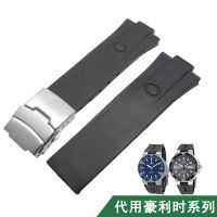 Baru 24x11Mm Gelang Jam Karet Silikon Hitam untuk Aquoris Jam Tangan Tali Pita Jam Tangan Gelang Tahan Air dengan Stok Gesper Lipat