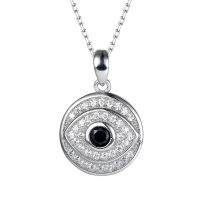 【CW】 HYH SoulBlack Rhinestone Pendant Necklaces925 SterlingGirlNecklaceFashionChoker Chain