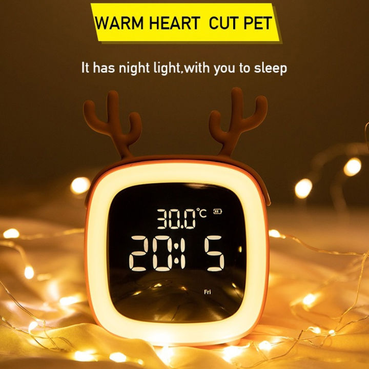 rechargeable-cartoon-led-night-light-children-bedroom-alarm-clock-with-thermometer-student-birthday-gift-room-bedside-deer-lamp