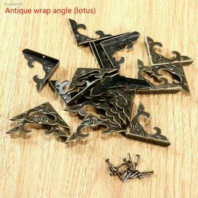 ┋❦﹍ 4/20pcs Antique BrassJewelry Decoration Corner Bracket Wooden Box Foot Corner Protector Crafts Furniture Fittings Hardware.