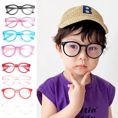 Round Glasses For Kids Anti blue Light Eyeglasses Ultra Light Frame Computer Glasses Children Boys Girls Portable Eyewear