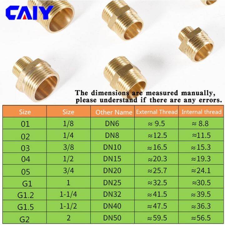 brass-hexagonal-thread-reducing-pipe-joint-conversion-1-8-1-4-3-8-1-2-bsp-external-thread-water-oil-gas-adapter-connector