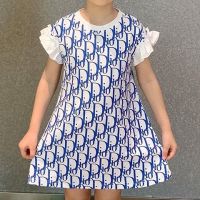 Girls Summer Puffed Sleeved Dress Korean Style Round Neck Kids Outfit For 3-9yrs Old