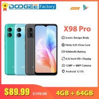 Doogee สมาร์ทโฟน X98 Pro 4GB 64GB,สมาร์ทโฟนแอนดรอยด์12หน้าจอ6.52นิ้วจอแสดงผล HD Octa Core กล้อง12MP โทรศัพท์มือถือโทรศัพท์4200MAh