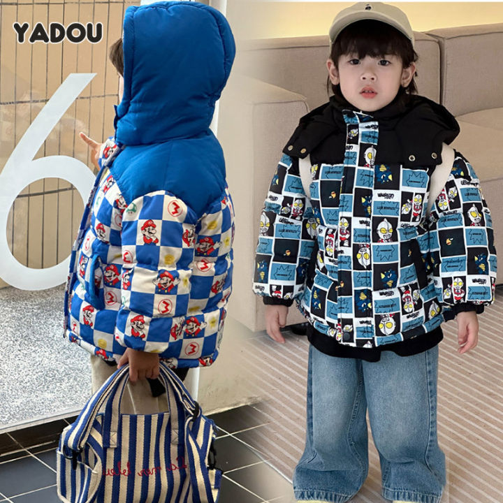 YADOU เสื้อผ้าฝ้ายเด็ก,เด็กชายและเด็กหญิง,ลงเสื้อผ้าฝ้ายหนา,แจ็คเก็ตผ้า