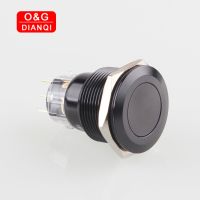 22mm Black Metal Push Button Switch Flat Head Waterproof Switch Self locking Momentary Switch for Boat Car Computer Speaker