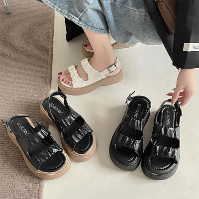 KAIDEWEMAK ✨（ส่งจากไทย）✨รองเท้ารัดส้น แฟชั่นน่ารัก สไตล์เกาหลี สายรัดปรับระดับได้ รองเท้าแตะผู้หญิง รองเท้าน่ารักใส่สบาย