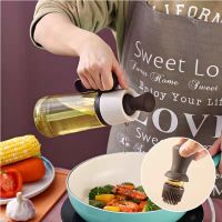 ❆ 550ML Glass Olive Oil Spray Bottle with Silicone Brush Heat Resistance Large Capacity Seasoning Oil Dispenser Bottle Cook Tool