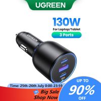 Ugreen ที่ชาร์จโทรศัพท์มือถือในรถยนต์ 130W PD3.0 USB Type C ชาร์จเร็ว สําหรับ iPhone 14 13 12 แล็ปท็อป un