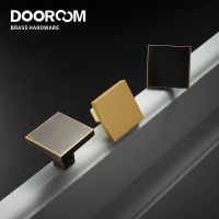 Dooroom Brass Furniture Handles Modern Nordic Square Wardrobe Dresser Cupboard Cabinet Door Drawer Shoe Box Pulls Knobs