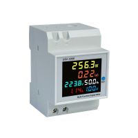 Single Phase Energy Meter Din Rail Wattmeter Voltmeter Ammeter Power Meter AC 40-300V 0-100A Energy Voltage Current Meter Electrical Trade Tools  Test