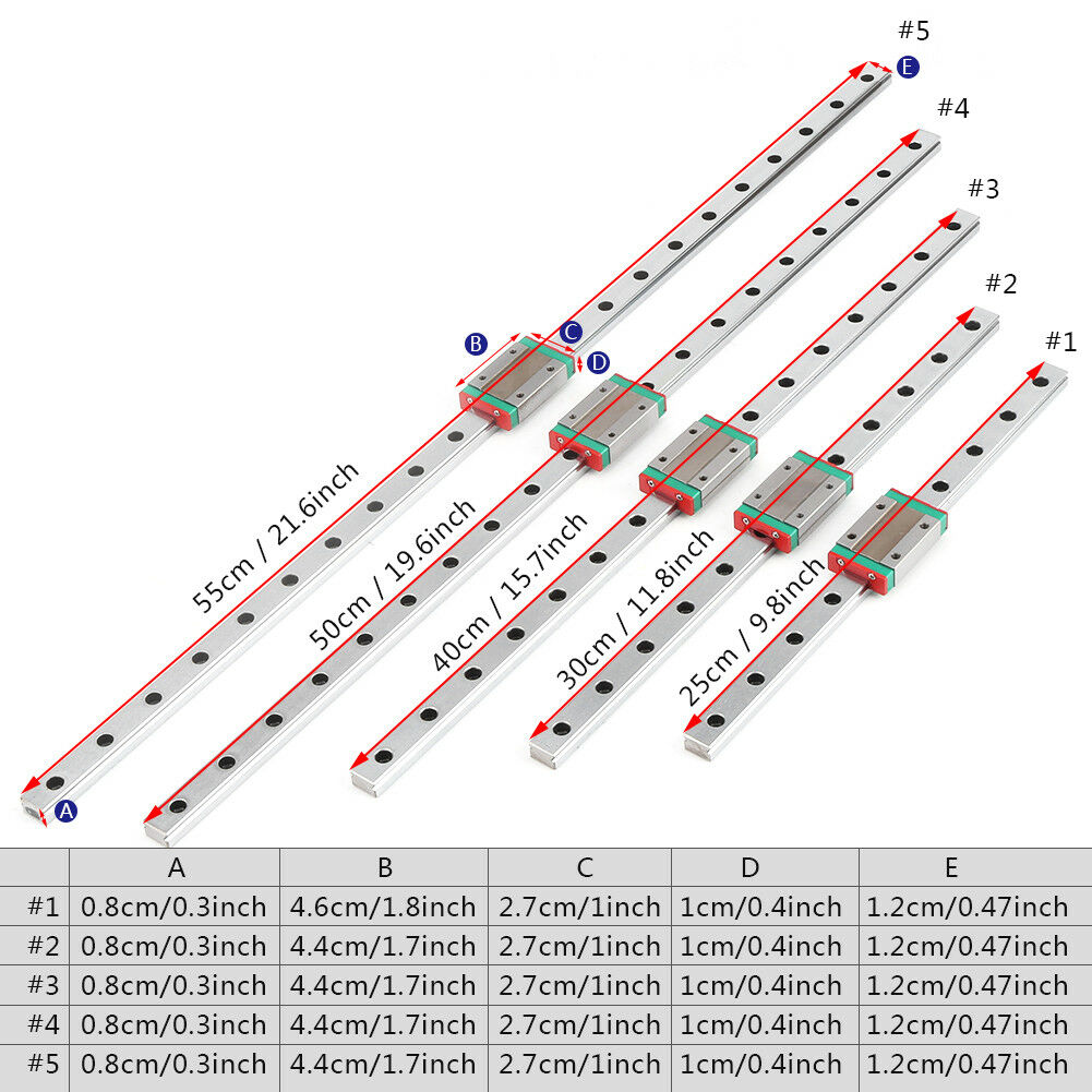 1pc LML12B Miniature Linear Rail Guide 12mm Width with 1pc Slide Block for CNC 
