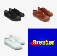 รองเท้านักเรียนชาย Breaker 4x4 รองเท้าผ้าใบ เบรกเกอร์ สีดำ สีน้ำตาล สีขาว