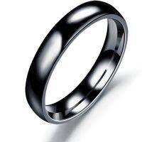 FAMI 4mm ARC stainless steel smooth ring couple rings hand jewelry black rose gold silver Japanese and Korean simple