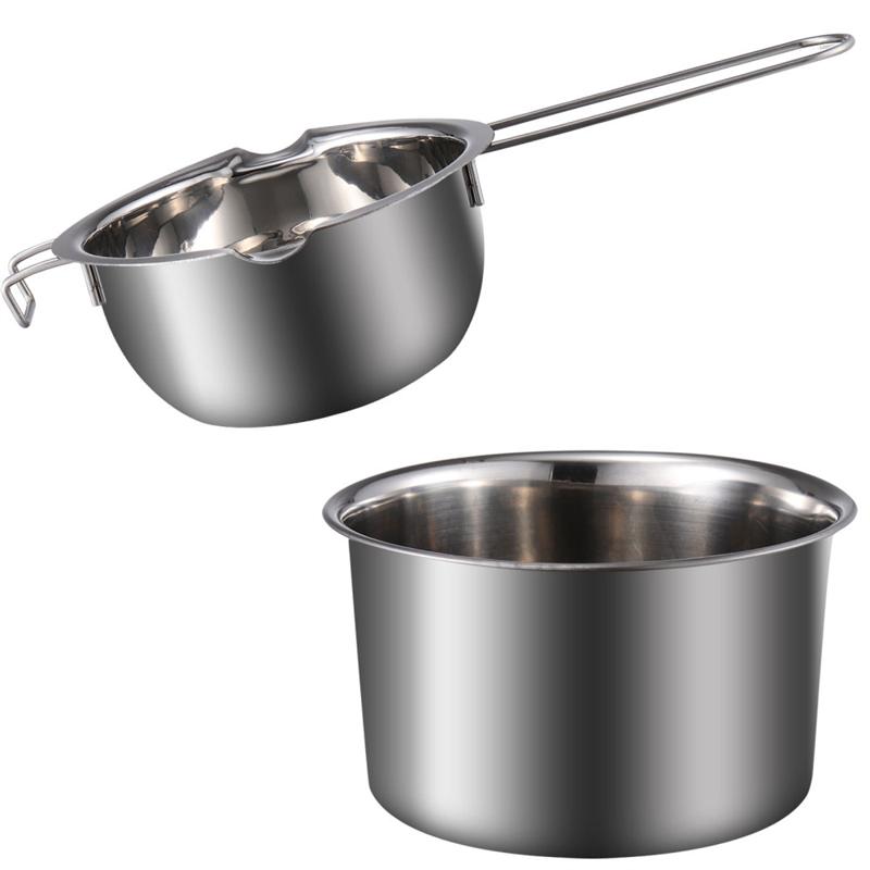 OmkuwlQ Mirror Like Stainless Steel Chocolate Butter Melting Pot Pan Kitchen Milk Bowl Boiler Cooking Accessories 