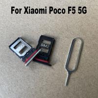 ของแท้ใหม่เหมาะสำหรับ Xiaomi F5 Poco 5G ถาดใส่ซิมการ์ดเบ้าปลั๊กที่ใส่ช่องเสียบอะไหล่ซ่อมแซมชิ้นส่วนเชื่อมต่ออะแดปเตอร์