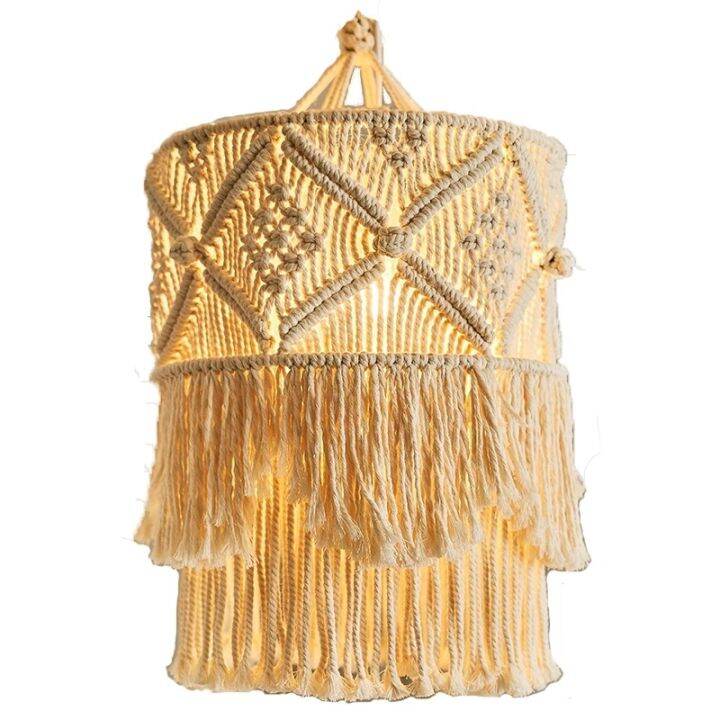 Handmade Wall Tapestry Lampshade Macrame Boho Decor Handcraft ...