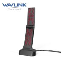 อะแดปเตอร์ไร้สาย Wavlink AX WiFi 6 2.4กิกะเฮิร์ตซ์/5GHz แถบคู่ความเร็วสูง1800/3000 Mbps เสาอากาศเดสก์ท็อปพีซีอะแดปเตอร์เครือข่าย USB ไร้สาย