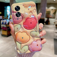 2023เคสโทรศัพท์ TPU แบบน่มลาย3D อินเทรนด์สำหรับ Realme C55 C55 NFC เคสพลอยเทียมบลูเรย์ลายดอกไม้ใหม่เคสหลังซิลิโคน Realmec55 Oppo ฝาครอบ REALME C55 NFC