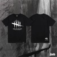 Dead ดำ เสื้อยืดลําลองสําหรับผู้ชายแขนสั้นคลาสสิคพิมพ์ลาย