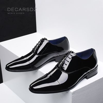 DECARSDZ Men Formal Shoes 2023 Summer Tuxedo Shoes Men Fashion High Quality Leather Business Original Office Wedding Dress Shoes