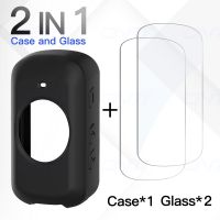 2Pcs Tempered Glass + Silicone Case for Garmin Edge 840 540 530 830 1040 1030 520 130 Plus GPS Stopwatch Screen Protector Cover Cables