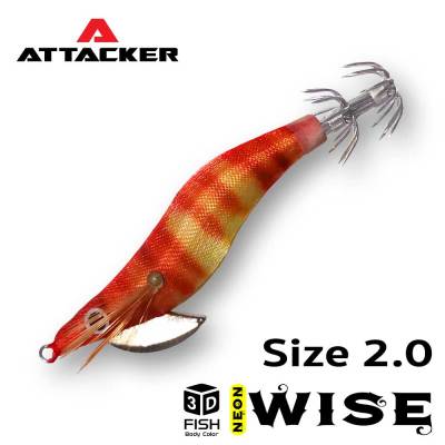โยกุ้ง 3D ตกหมึก ATTACKER รุ่น WISE เรืองแสง ขนาด 2.0