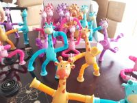 Suction Cup Telescopic Tube Giraffe Variety Shape Stretch Tube Giraffe Educational Decompression Toy