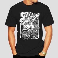 เสื้อยืด พิมพ์ลายกราฟฟิติ STAY LOW Biker Rider Lowrider Skeleton Skater X ไซซ์ XS-XL สําหรับผู้ชาย เสื้อยืดคอกลม