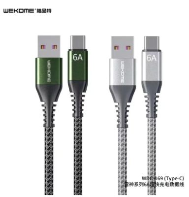 REMAXแท้!!! สายชาร์จ USB To Iโฟน , Type-C , ไมโคร สายถัก 6A ยาว1เมตร WDC-169 **รับประกัน1ปี**