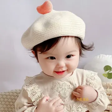 Baby Knitted Beret Baby Hat Toddler Painter Hat Pumpkin Cap Infant Beanie  Hat