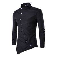 ☑♧✔ T-shirt Fashion Men 39;s Spring Irregular Korean Shirt Dress Sleeve Long Evening Street And Designer Autumn Top