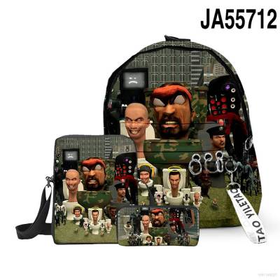 Skibidi toilet shoulder bag pen bag Backpack for Men Student Large Capacity Printing Personality Multipurpose Bags
